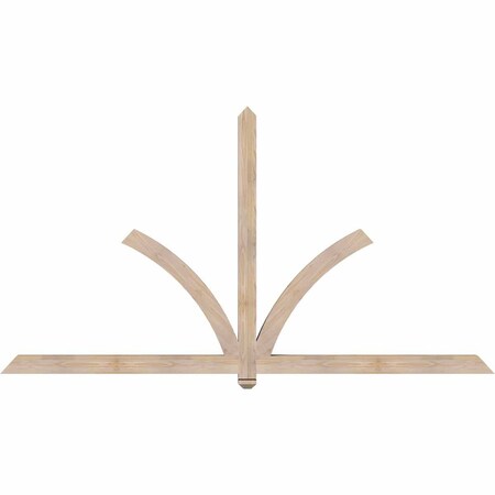 Ekena Millwork Redmond Smooth Timber Gable Bracket, Douglas Fir, 96"W x 52"H x 3 1/2"D x 3 1/2"F, 13/12 Pitch GBW096X52X0404RED00SDF